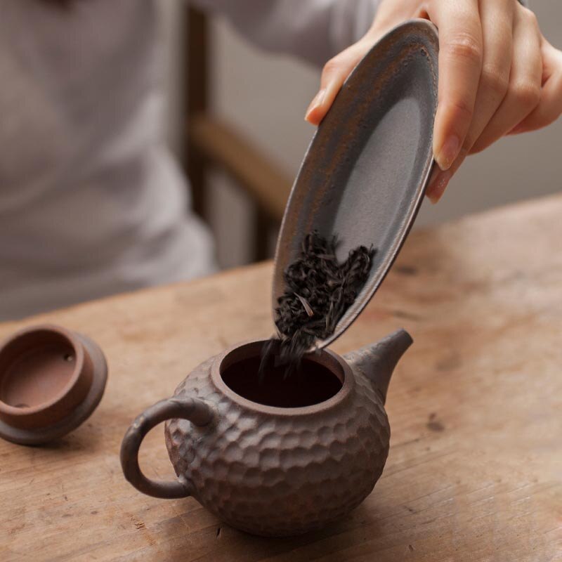 Zen japansk stil groft keramik te scoops håndlavet keramisk kung fu te ske ske skovl te tilbehør tilbehør til hjemmet
