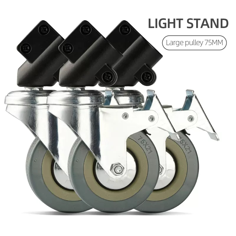 3Pcs C-Stand Swivel Caster Wheel Set 22MM 24MM Diameter Light Stand Tripod Magic Leg For Photography Century Foldable: green