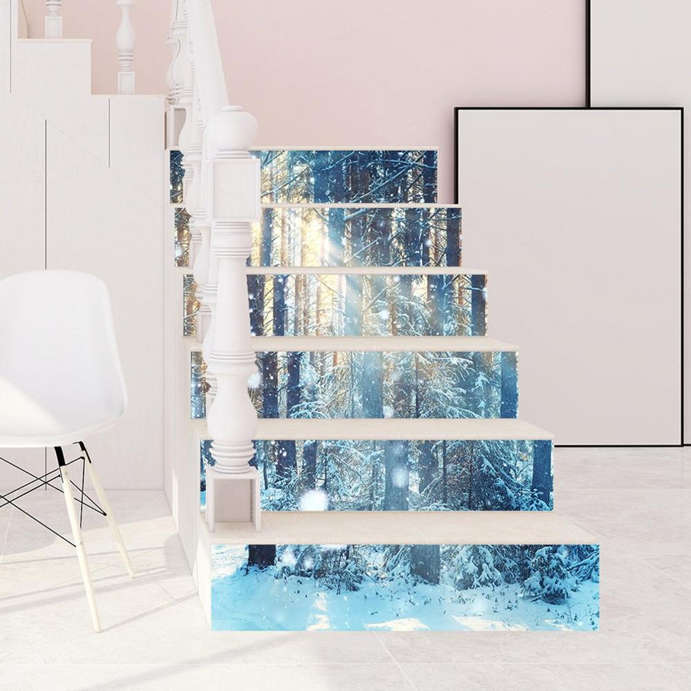 Adesivi natalizi sulle scale albero di natale decorazione per Festival fai-da-te decalcomania sulle scale decorazioni per la casa 2020 capodanno