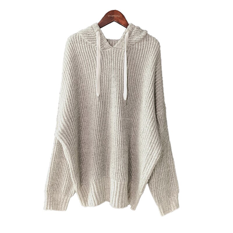 Vinter hettegenser herre varm ensfarget fritidsstrikk genser herre sweer klær løse langermede gensere herre s-xl