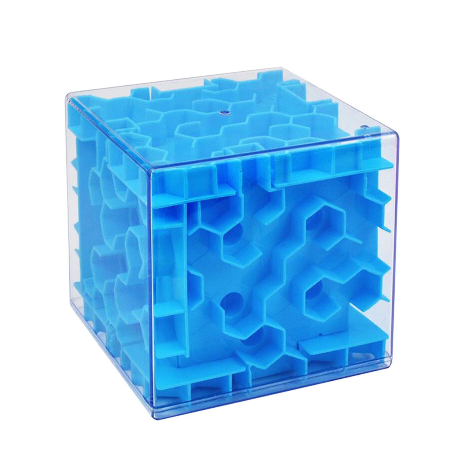 3D Doolhof Magische Kubus Transparant Zeszijdige Puzzel Speed Cube Rollende Bal Game Cubos Doolhof Speelgoed Voor Volwassenen Kinderen educatief Speelgoed: Blauw