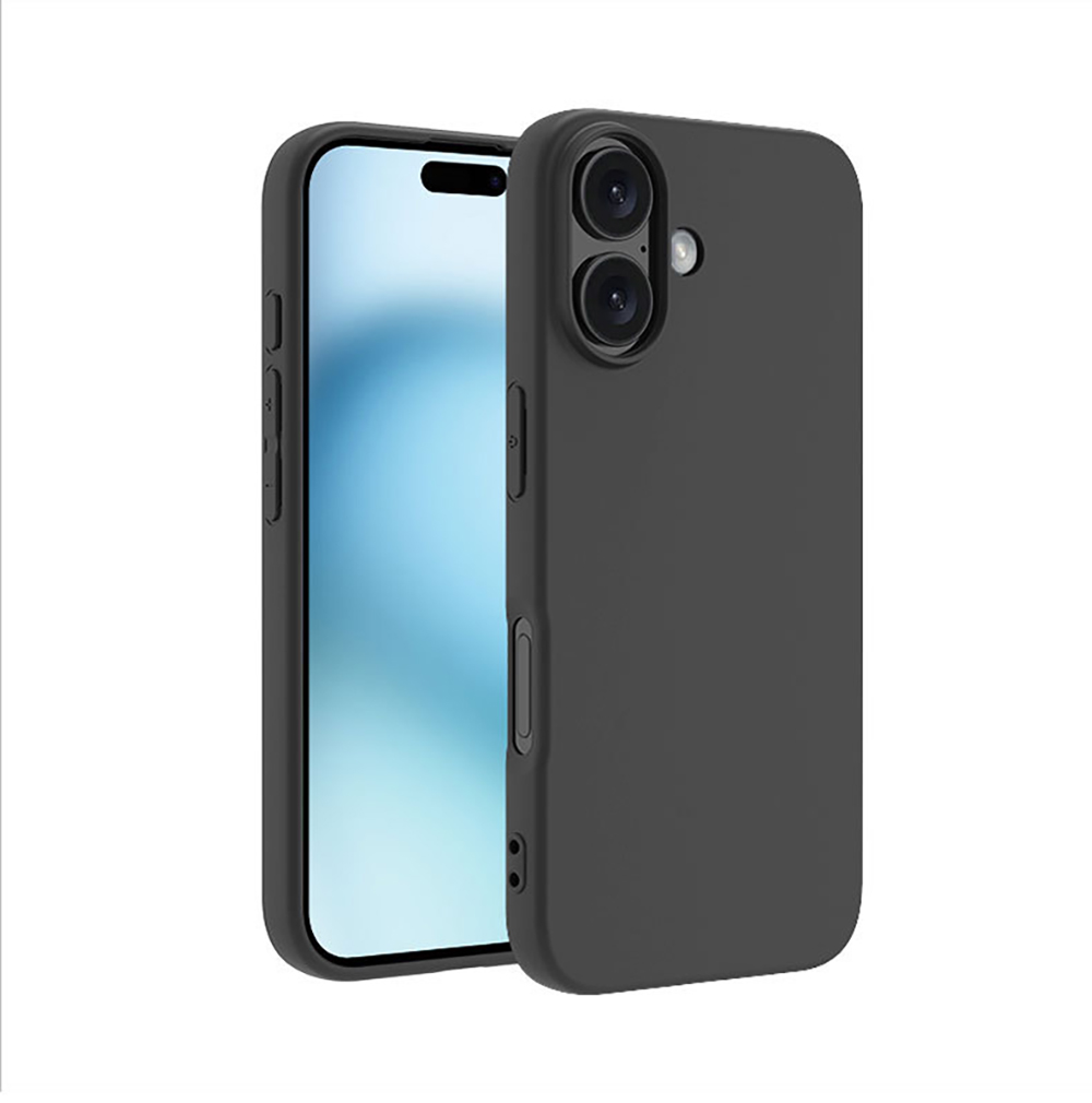 Funda de teléfono de silicona líquida para iphone 16 16e 15 14 13 12 mini 11 Pro X Xr Xs Max 16 Plus fundas de Color negro