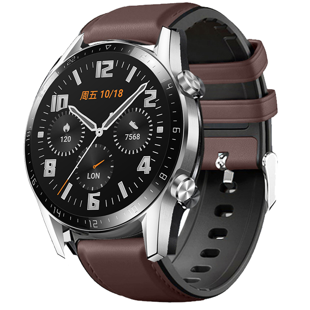 Leder + Silikon Armband Band Für Huawei Ehre Magie Uhr 2 46mm Uhr Strap Für Huawei Uhr GT 2 ehre Magie 2 Correa: 3