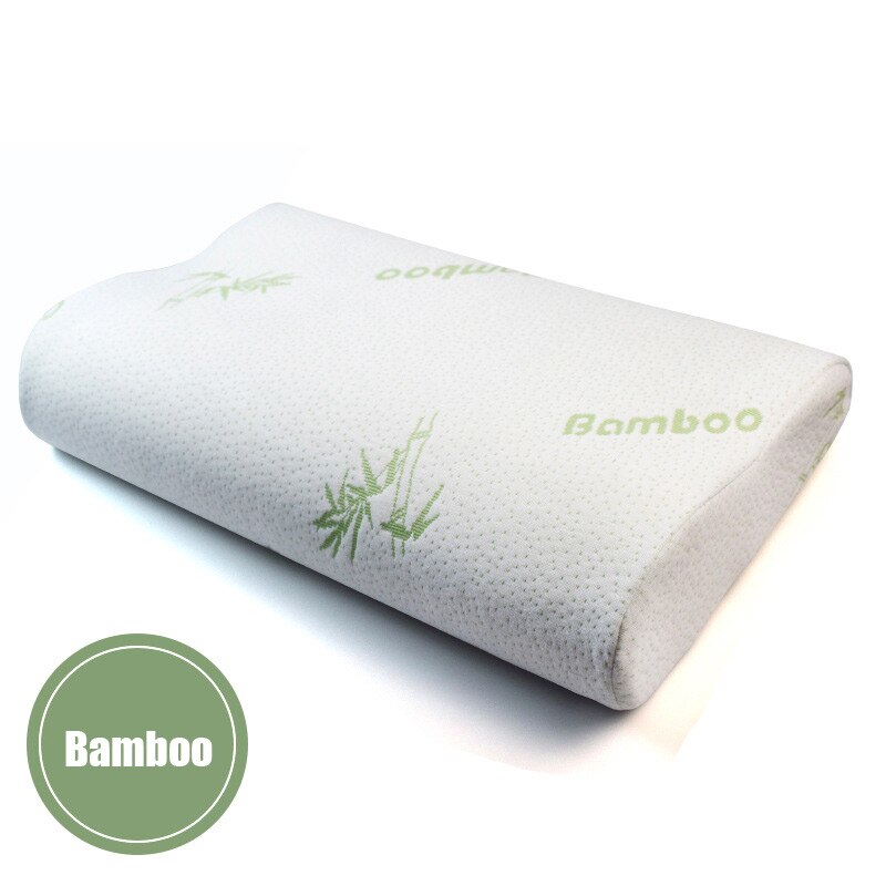 Bamboo Fiber Wave Shaped Latex Memory Foam Pillow Neck Therapy Comfort Velvet Fabric Slow Rebound Bed Pillow for Sleep: Bamboo fiber