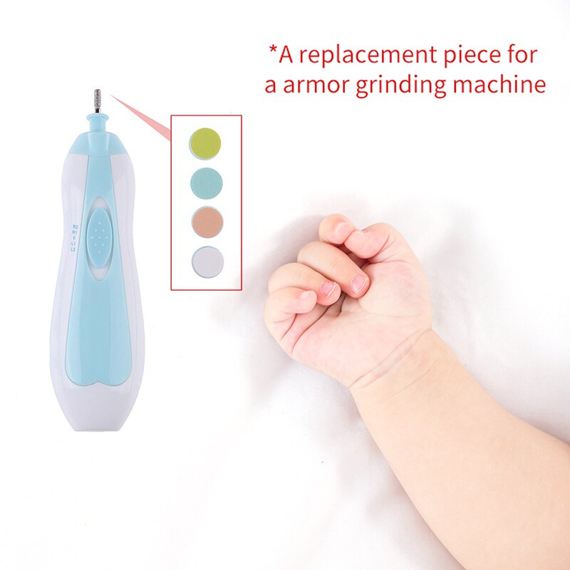 4 pçs elétrica bebê aparador de unhas cabeça substituição crianças infantil seguro unha manicure polimento unhas do bebê leve