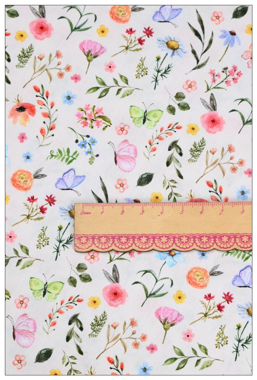 Bloemen en Strepen stepped cotton