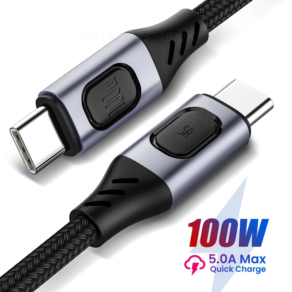Pd 100W Type C Naar Type C Kabel 5A High Speed Transmissie Datakabel Type-C Snel Opladen kabel Voor Macbook Pro Samsung Huawei