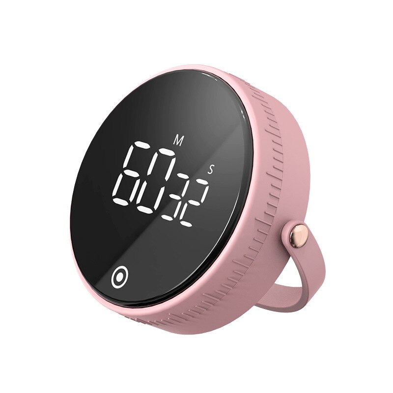 Baseus Magnetic Kitchen Timer Digital Timer Manual Countdown Alarm Clock Mechanical Cooking Timer Cooking Shower Study Stopwatch: Pink-1