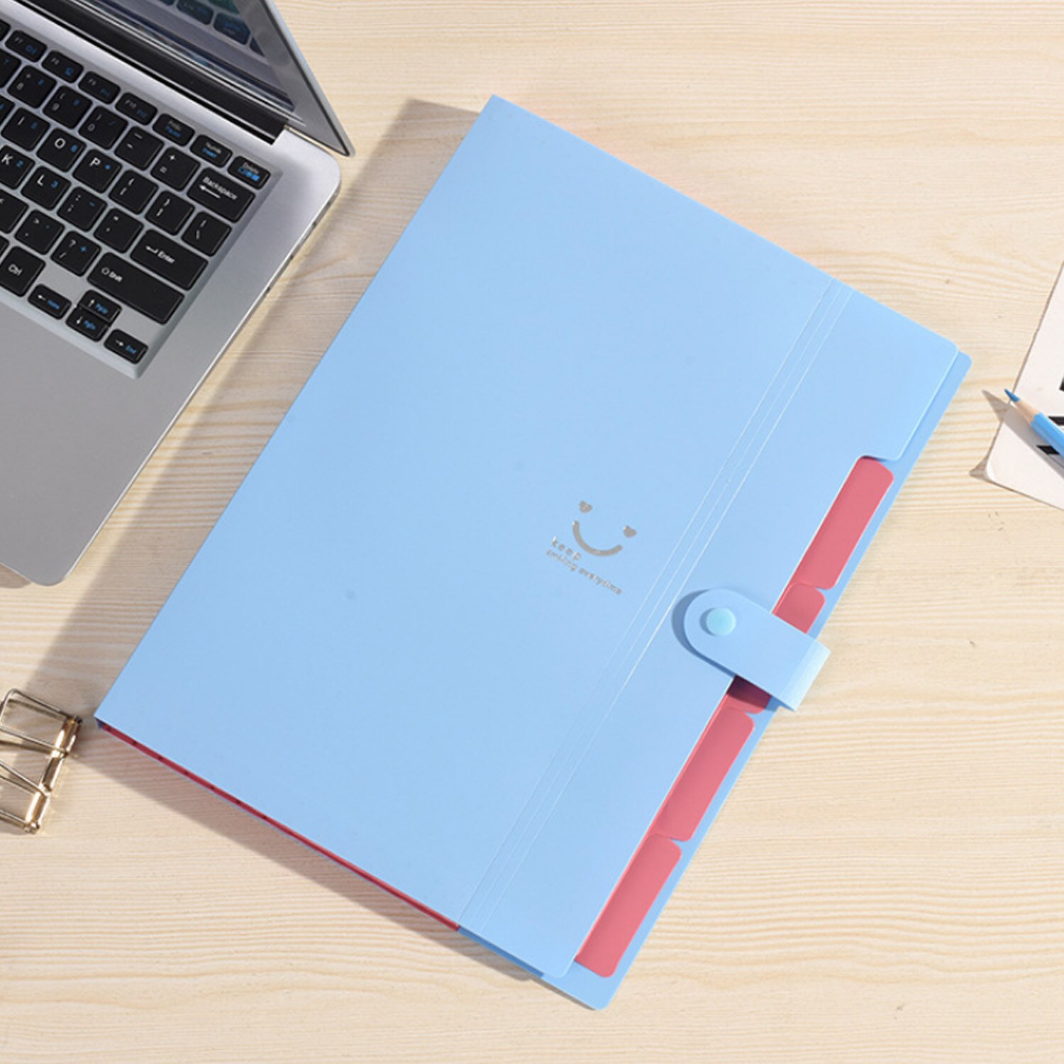 1PC 5 Layers File Folder A4 Letter Size Expandable Waterproof Document Organizer Bag School Office Stationery