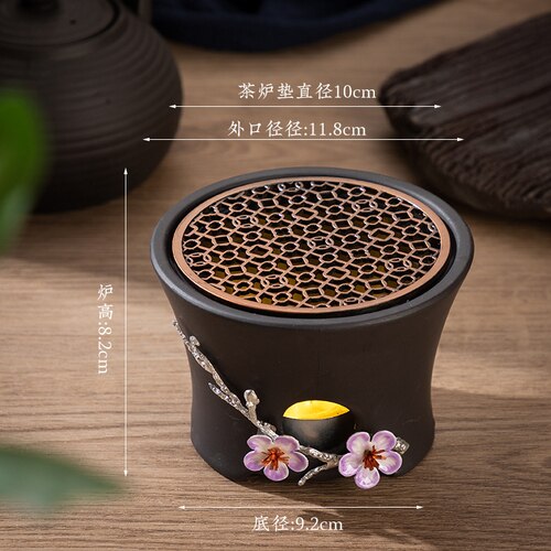 Japanischen Kerze Heizung Basis Tee Wärmer Kung-Fu Tee Zeremonie Keramik Gekocht Blume Tee Heizung Tee Topf Wärmer Isolierung Basis: 05