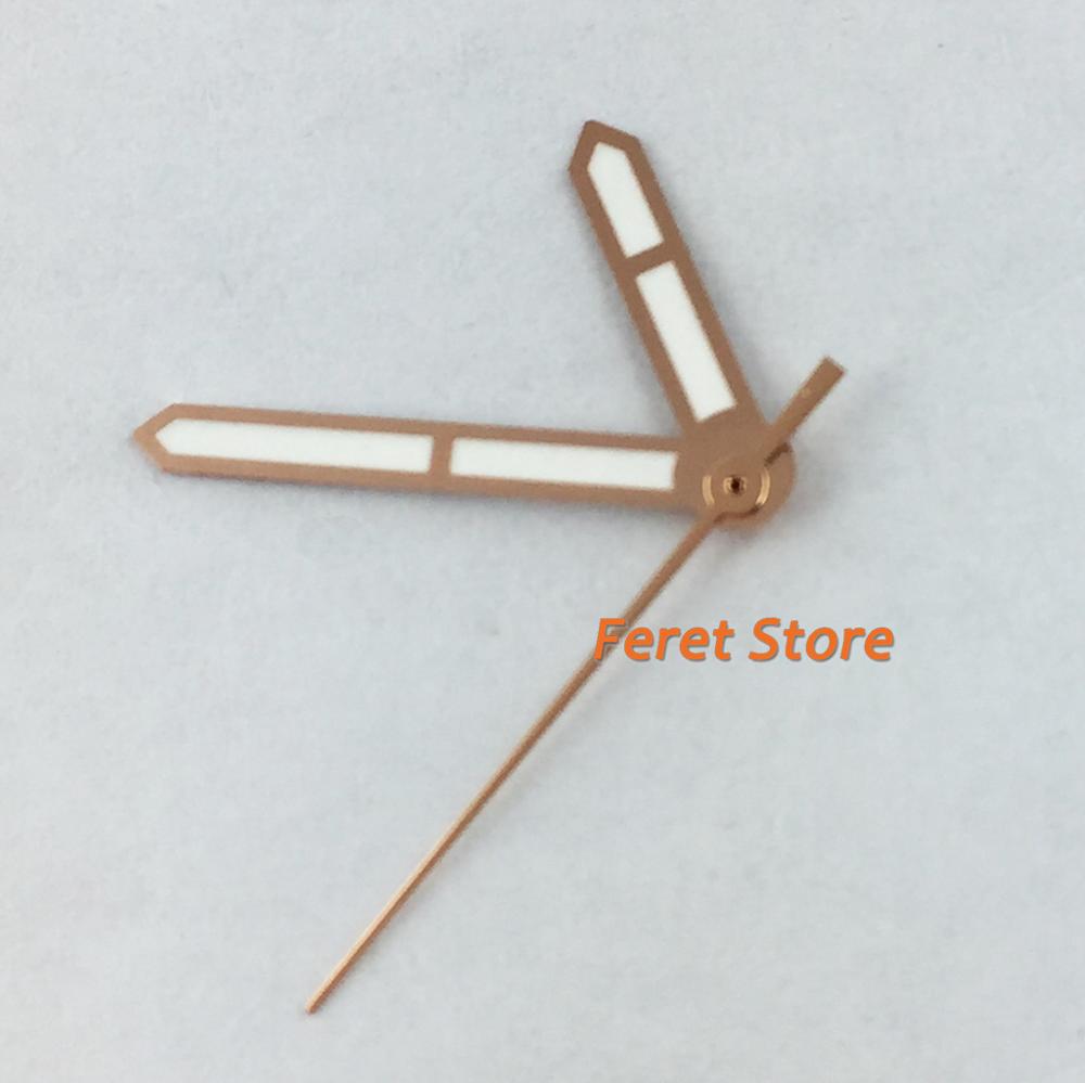 Parnis-reloj de oro rosa plateado, marcador luminoso verde apto para NH35 NH36, movimiento p396: Rose Gold