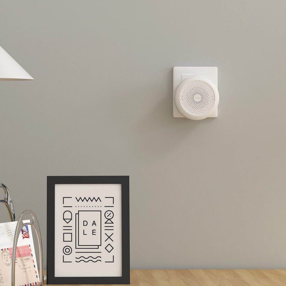 Original Xiaomi Aqara hub, una puerta de enlace con luces LED de noche RGB, funciona de manera inteligente con Apple Homekit y aqara aplicaciones inteligentes