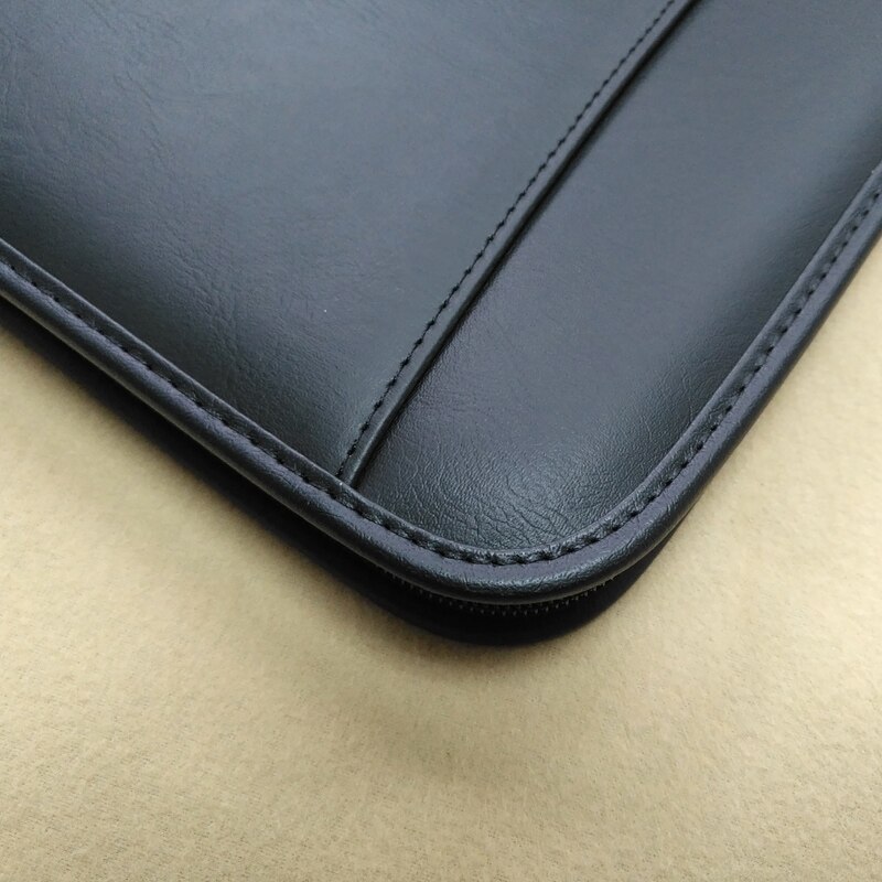 A4 zippered padfolio portfolio a4 PU leather folder file folder document organizer manger bag briefcase office supplies black