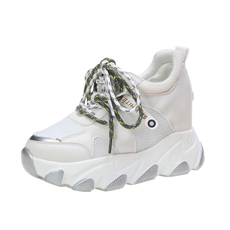 Kvinder platform chunky sneakers designere snøre fritidssko kvinde sommer gammel far sko damer 9cm super høje hæle