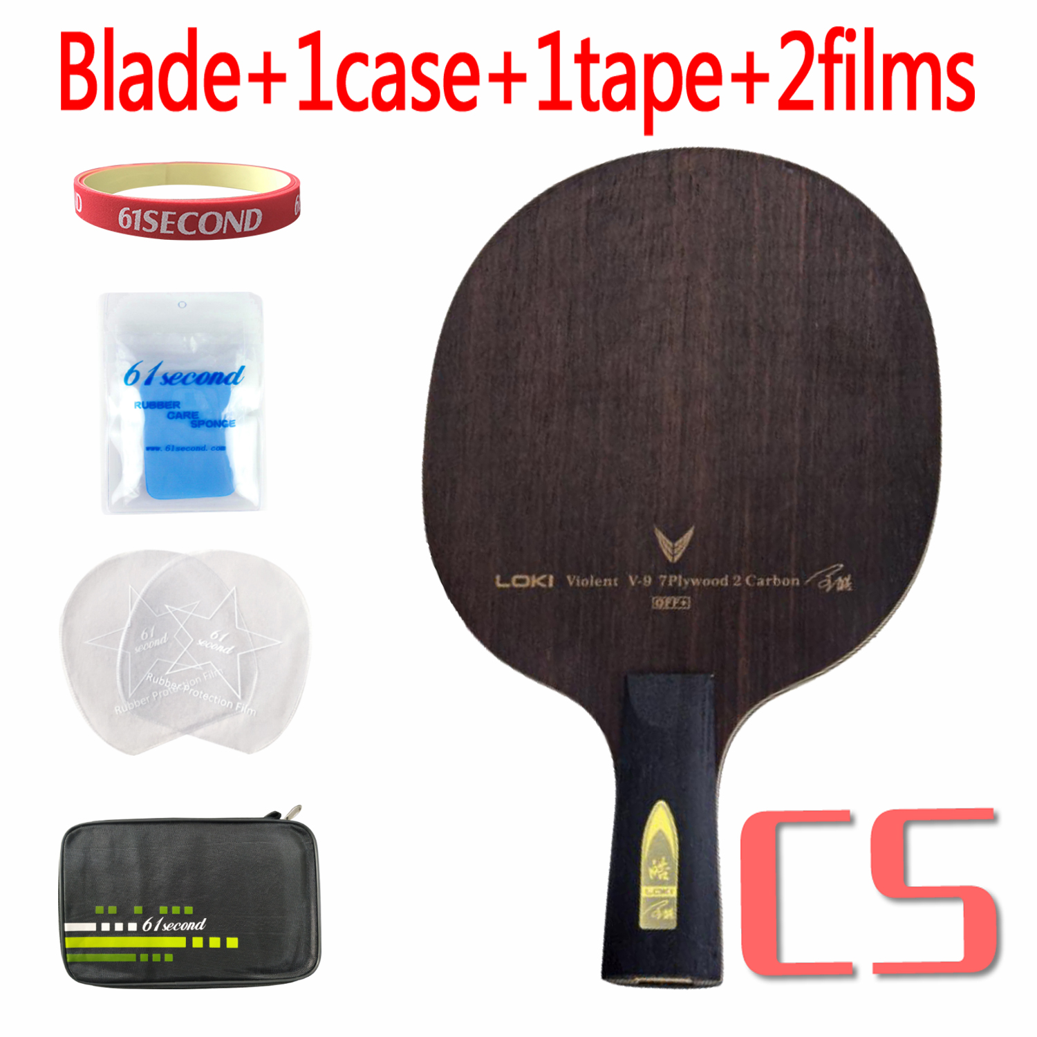 LOKI Violent 9 V9 Table Tennis Blade Racket (7+2 Ebony Carbon) Original LOKI WANG HAO V-9 Ping Pong Bat Paddle: CS with FM case