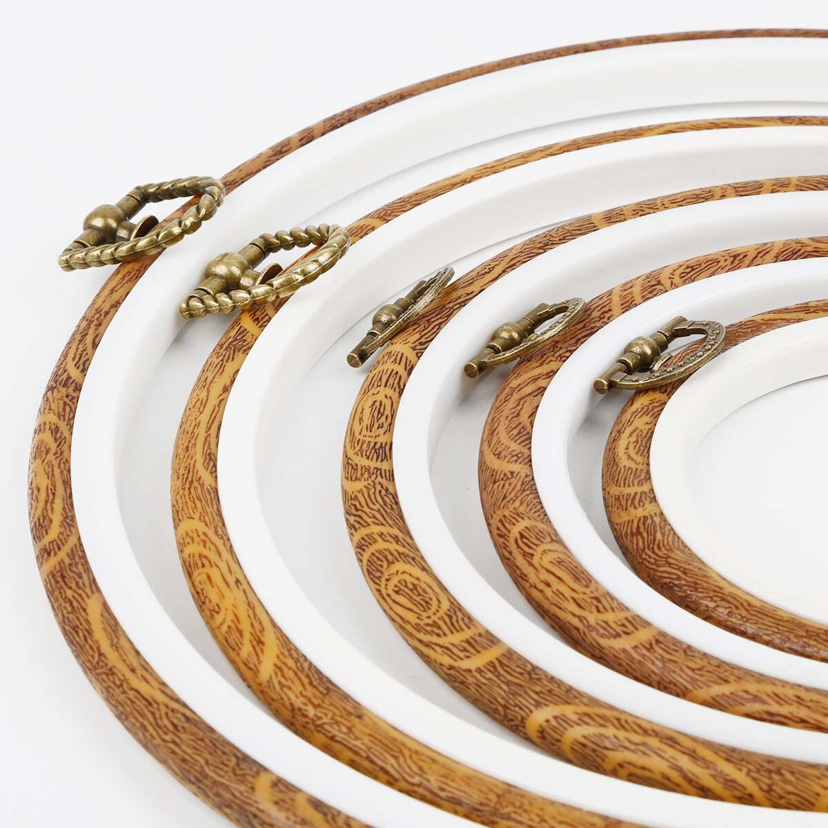 Cadre en bois de bambou pour broderie, cercle rond, boucle pour Machine à point de croix, aiguille à main, bricolage, outils de couture