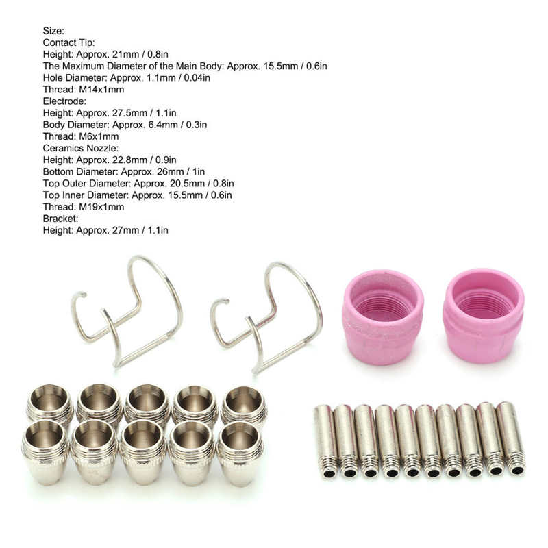 Ceramic Air Plasma Cutter Consumables Contact Tips For SG‑55 AG‑60 WSD‑60P