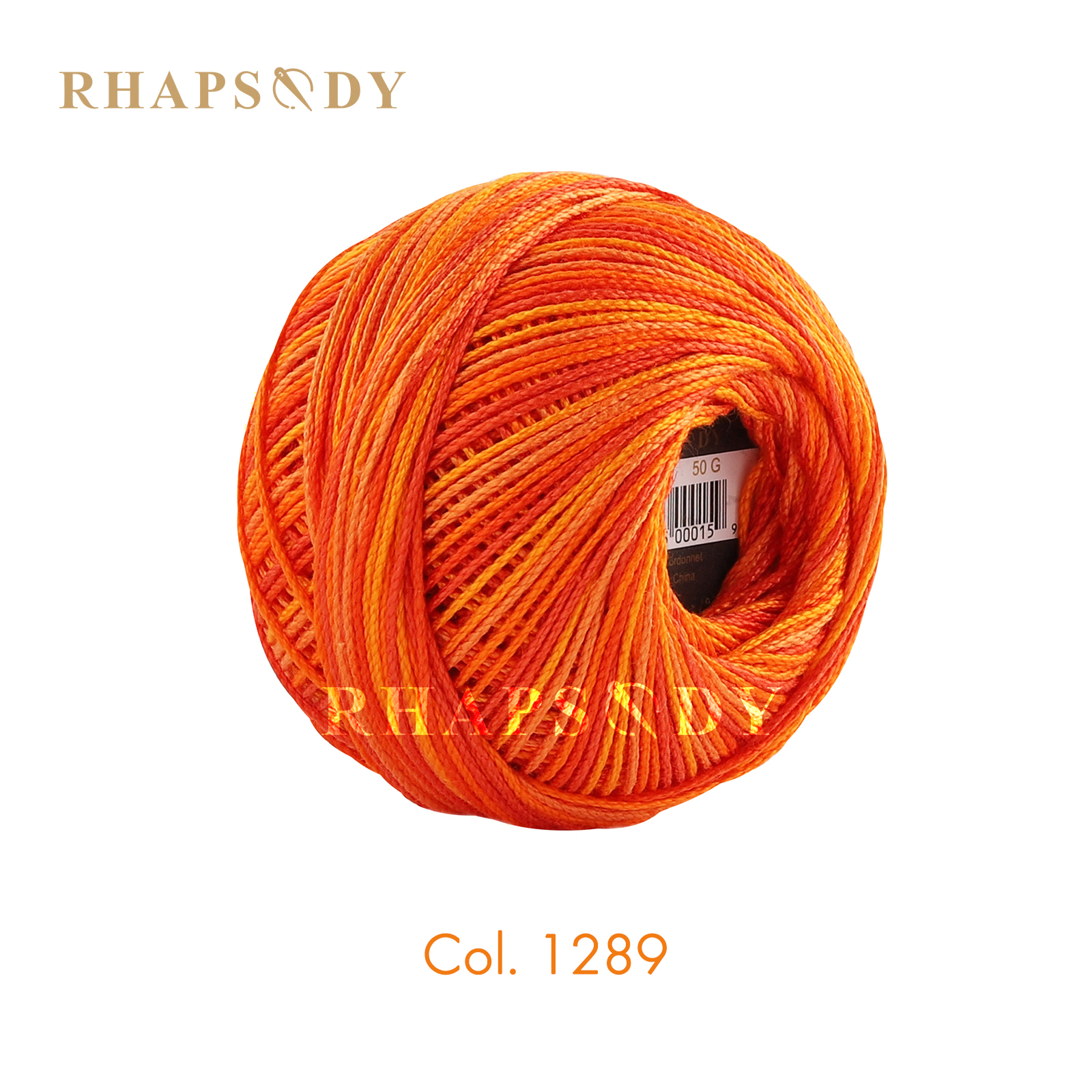 Rhapsody-Hilo de ganchillo egipcio tamaño 3, algodón perlado, colores variados, bricolaje, costura, doble mercerizado, 50g120Yds
