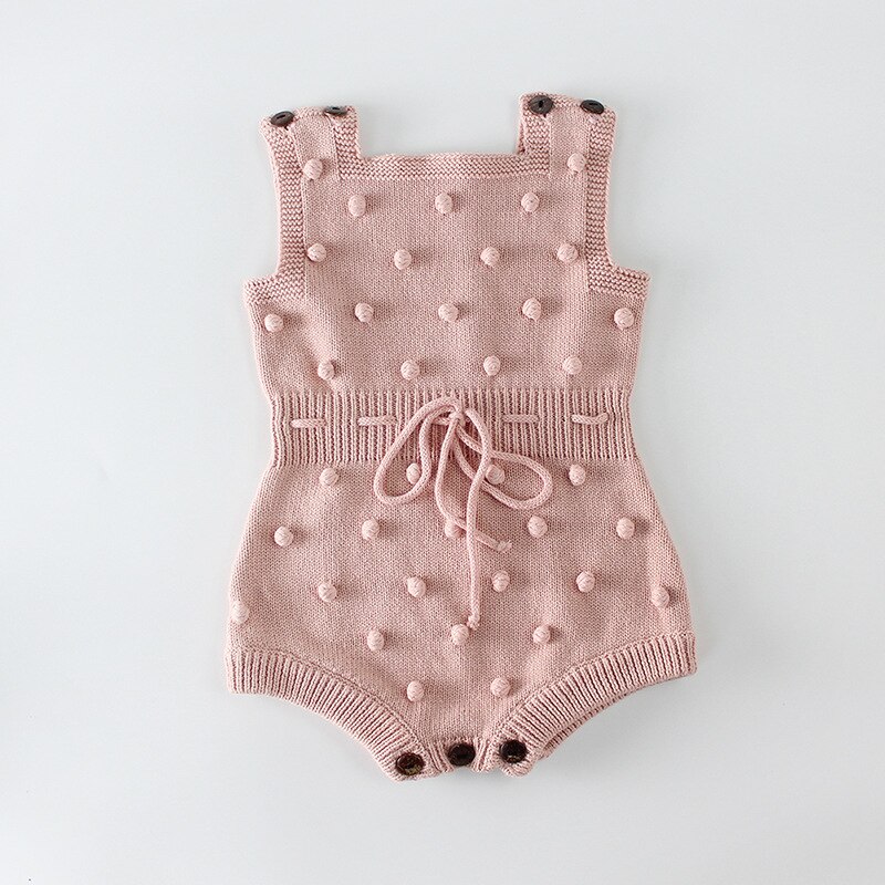 WLG baby jongens meisjes rompertjes kinderen herfst lente regenboog ballen gebreide beige roze donkerblauw romper baby casual kleding 6 -18 maanden: pink / 6m