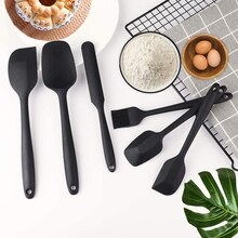 Kitchen Untensils Set Spatula Brush Scraper Cooking Set Silicone 5 pcs Black