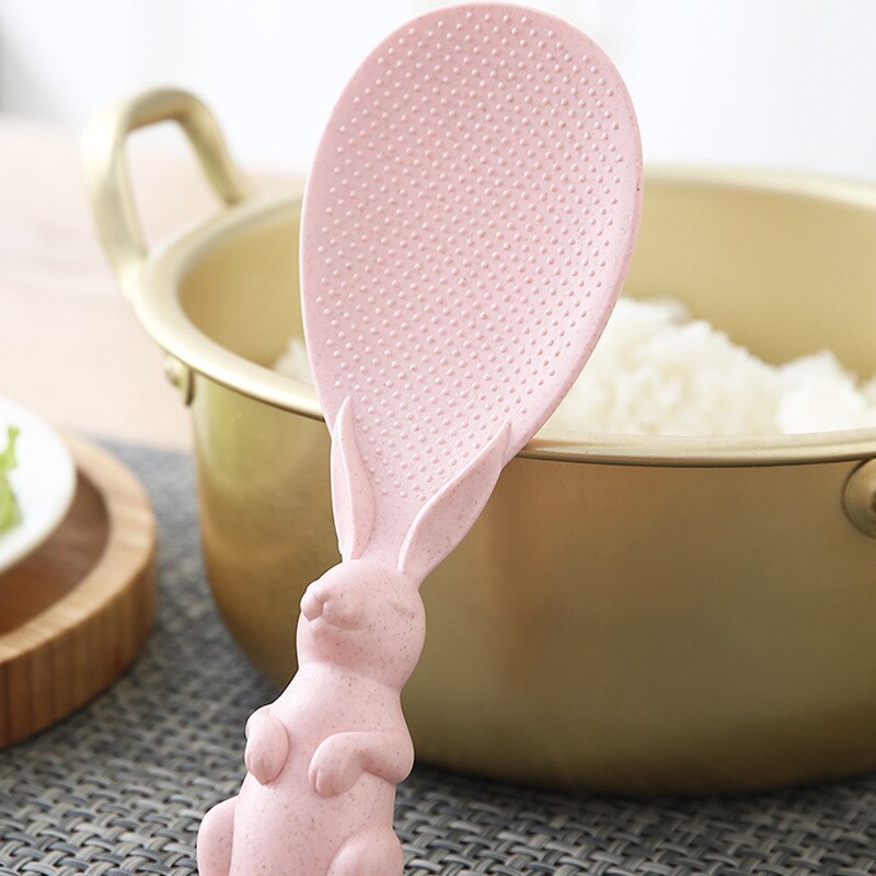 Wheat Straw Rabbit Spoon Can Stand Up Rabbit Rice Shovel Rice Cooker Rice Spoon Non-stick Rice Cartoon Rice Spoon