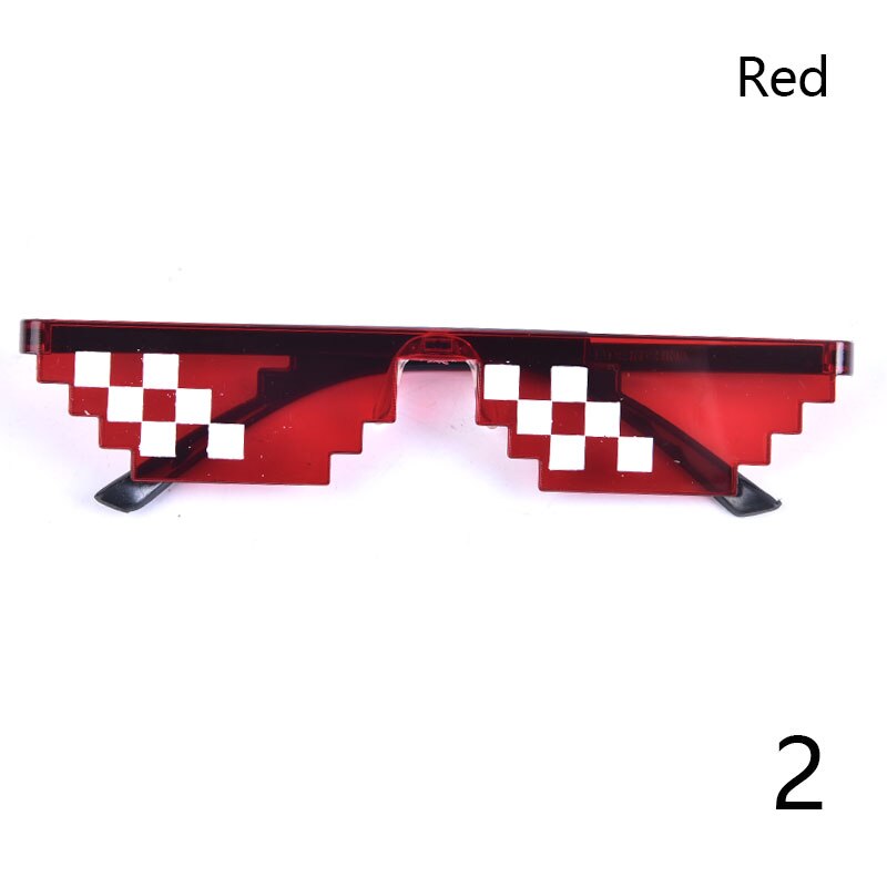 Retro Glasses 8 Bit Pixelated Sunglasses Men's Women's Clothing Brand Thug Life Party Glasses: RD2