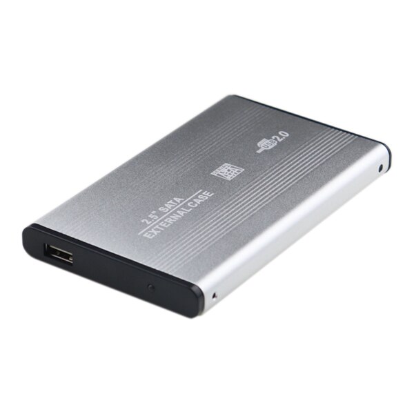 Aluminum 2.5 Inch External Hard Drive Disk Enclosure USB 2.0 to SATA HDD Case SSD Box For Laptop Drive Support 500G 1TB 2TB: Silver