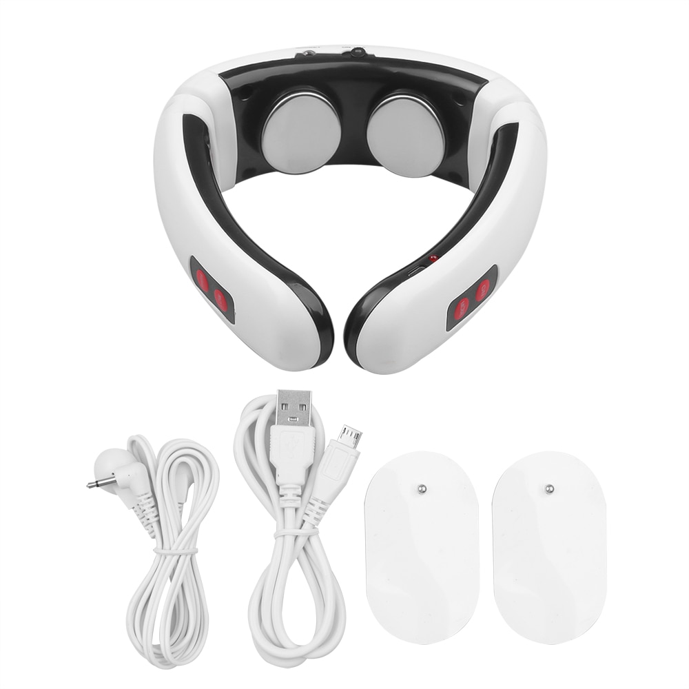 Newest Electric Neck and Shoulder Pulse Massager Kneading TENS Wireless Heat Cervical Vertebra Relax Pain Relief Massage Machine