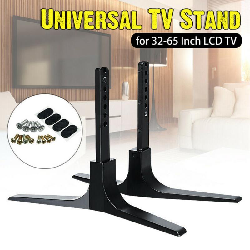 1 par 32-65 tommer piedestal højdejusterbar universal flad stabil tv-stativ legeret stål lcd-tv til skarp til tcl
