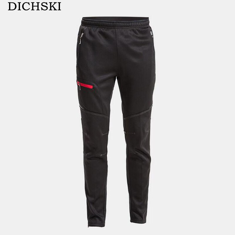 Dicski-Pantalones largos de ciclismo para hombre, pantalón térmico cálido con bolsillos de forro polar, cintura elástica, a prueba de viento, equipamiento para ciclismo de montaña, Invierno