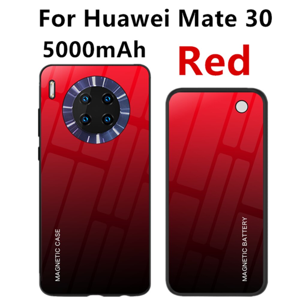 5000mAh Drahtlose Aufladen Akku fallen Für Huawei Kamerad 30 Profi Sicherung Magnetische Batterie Energie Bank Ladegerät fallen Für Huawei Kamerad 30: rot Pro Kamerad 30