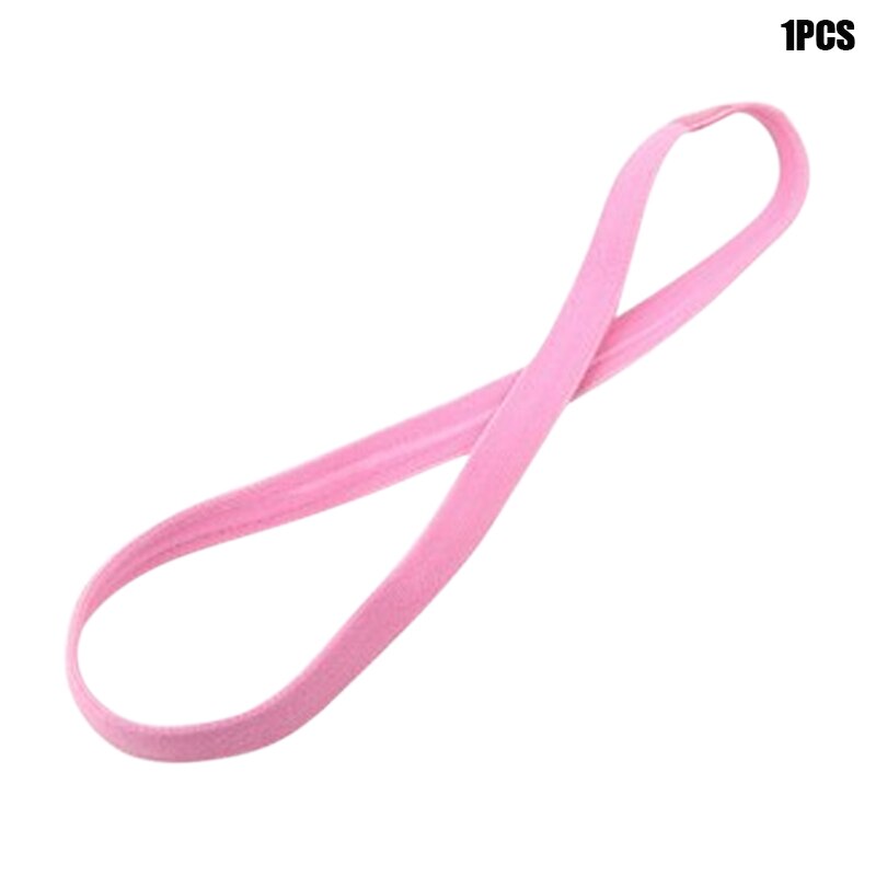 1pcs Head Band Head Wrap Ponytail Holder Elastic Solid Color Hair Rope Band NIN668: Rosa