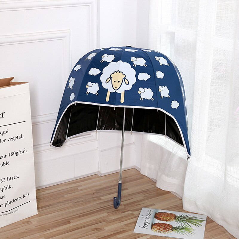 YADA – casque de dessin animé, parapluie d'agneau, , pour fille/bébé, jouets de plein air, enfants, ravissants, longue poignée, YD032: lamb navy