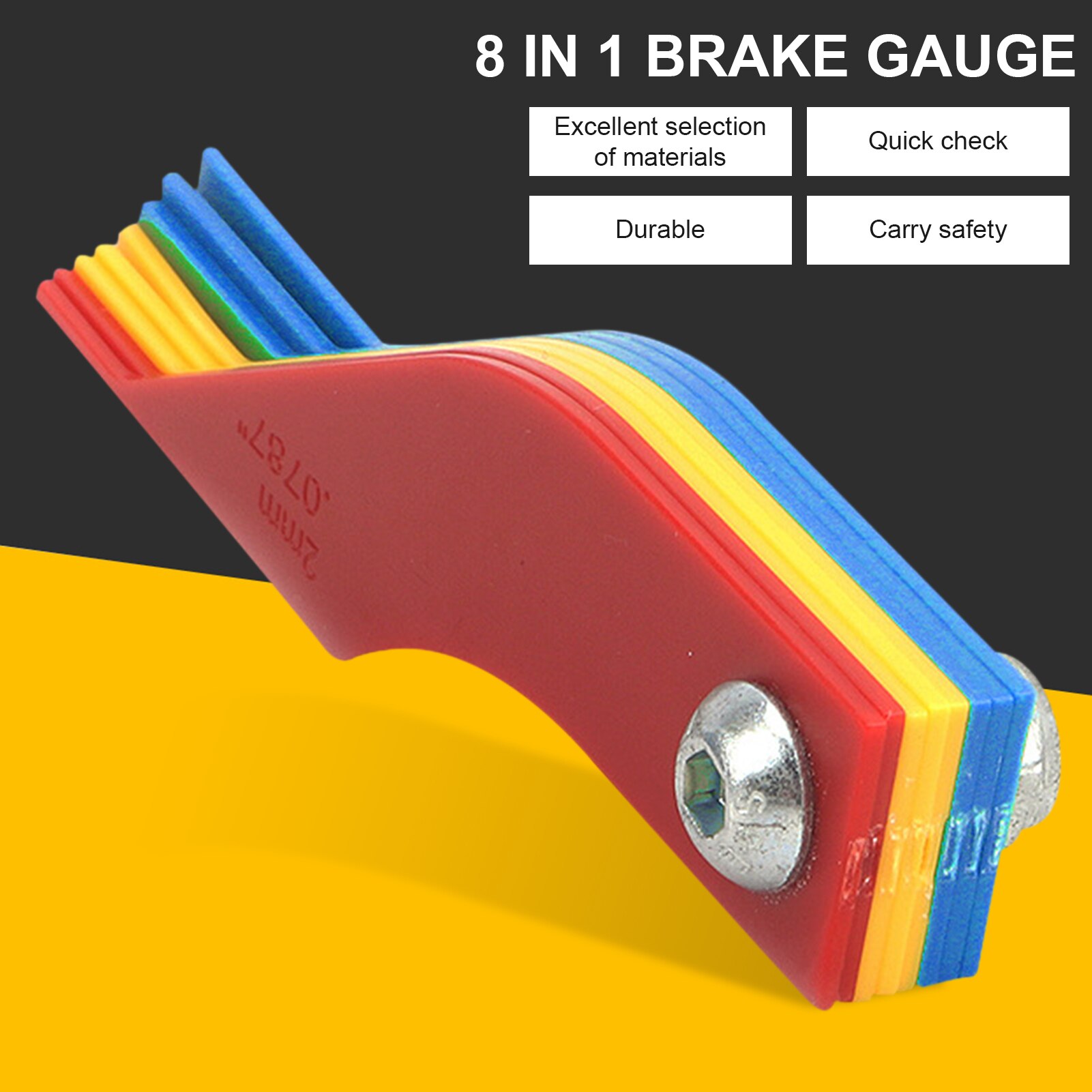 8 in 1 Universal Scale Thickness Gauge Measuring Instrument Car Brake Pads for Car Auto Brake Lining Gauge Set
