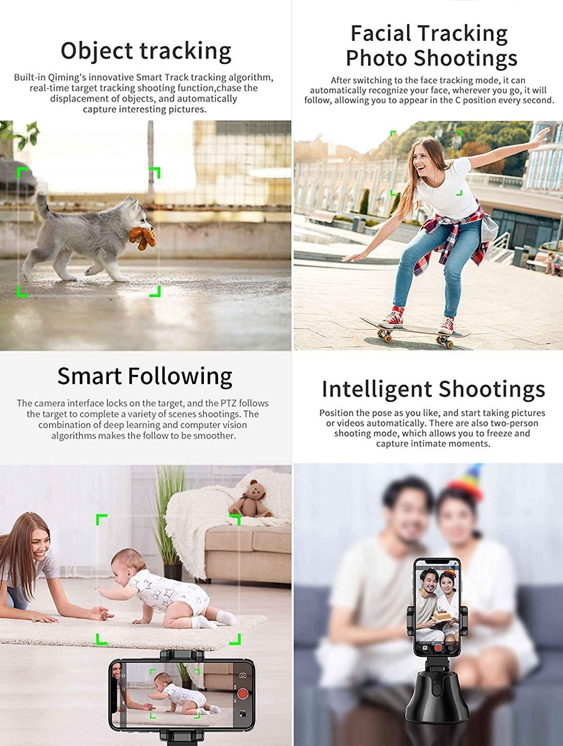 Apai Genie Smartphone Selfie Shooting Gimbal 360° Face &amp; Object Follow Up Selfie Stick for Photo Vlog Live Video Record
