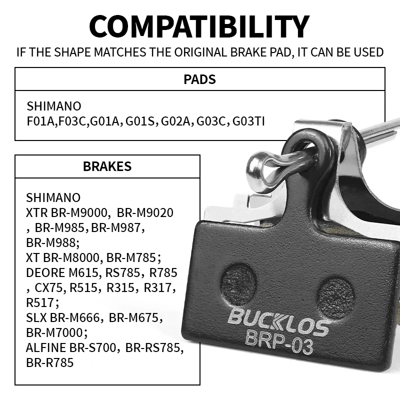 BUCKLOS Harz Scheibenbremsbelag Für SHIMANO G01S Verschleißfeste Hydraulische Bremsbeläge MTB Bremsbeläge für G03C G05S Radfahren Teile