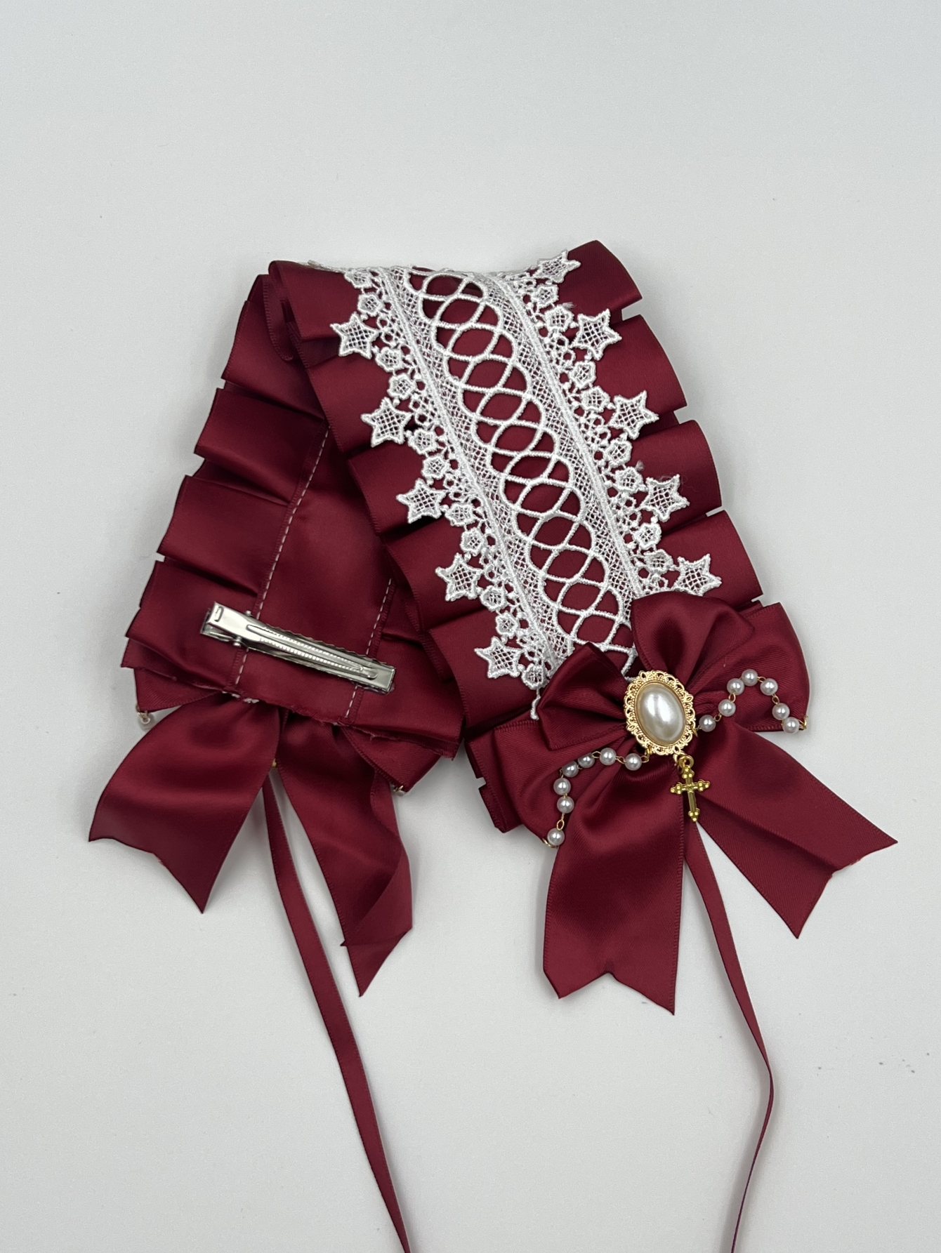 Coiffure gothique Lolita large en dentelle pour femmes, accessoires pour cheveux polyvalents faits à la main, bandeaux de Cosplay mignons, épingle à cheveux douce