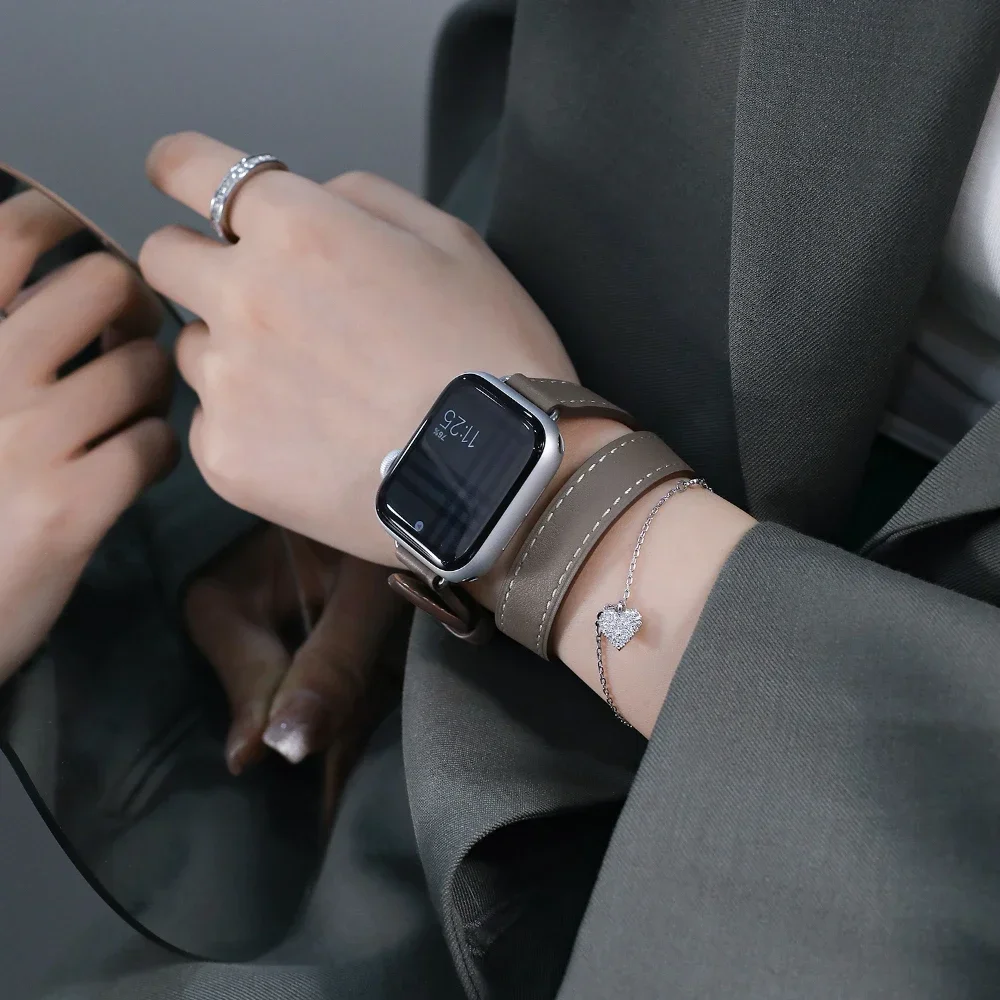 Bracelet en cuir pour Bracelet de montre Apple 10 42MM 46mm 9 8 7 41 45mm 6 SE 5 4 40 44mm Correa pour Bracelet IWatch Series10 Ultra 2 49mm