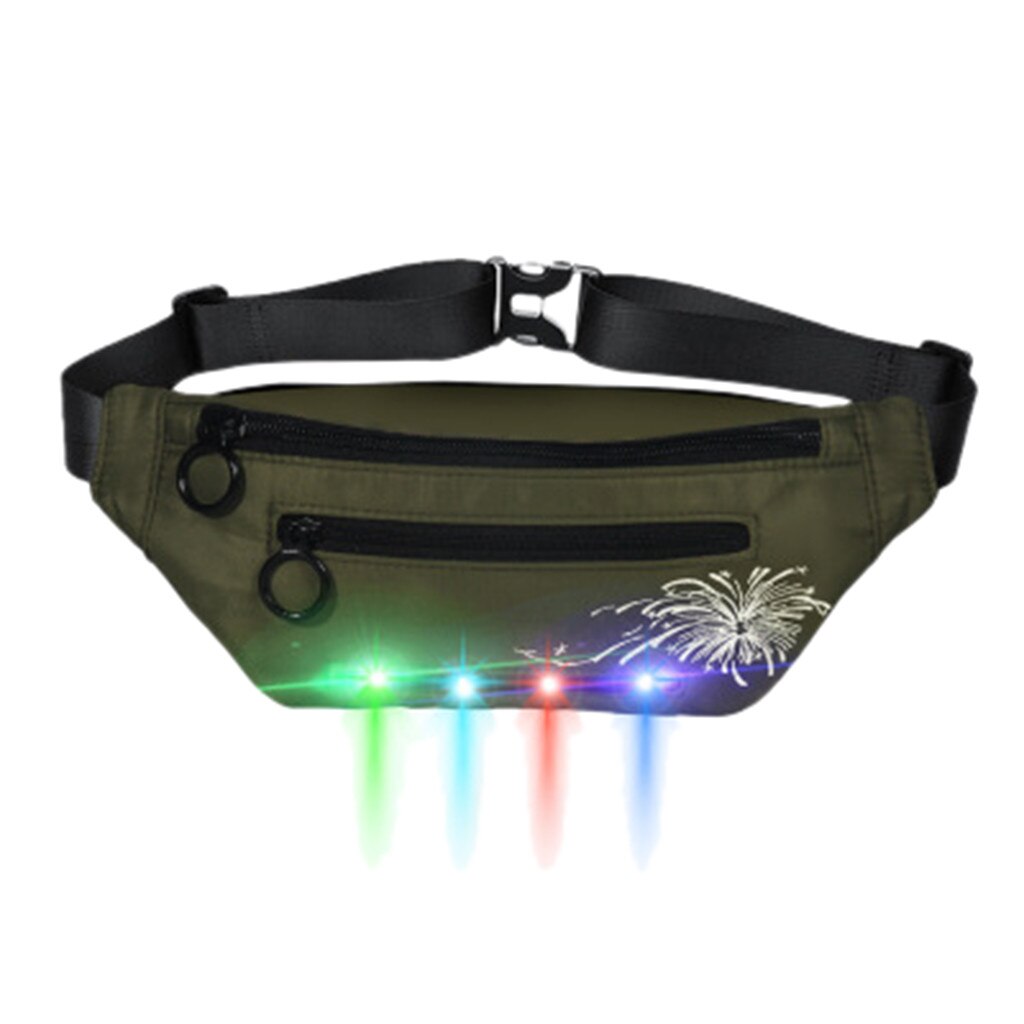 Männer Fanny Pack Led Flash-Glowing Laufen Taille Tasche Frauen Männer Reiten Wandern Telefon Geld Geldbörse Sport Gürtel Tasche Fanny packs: B