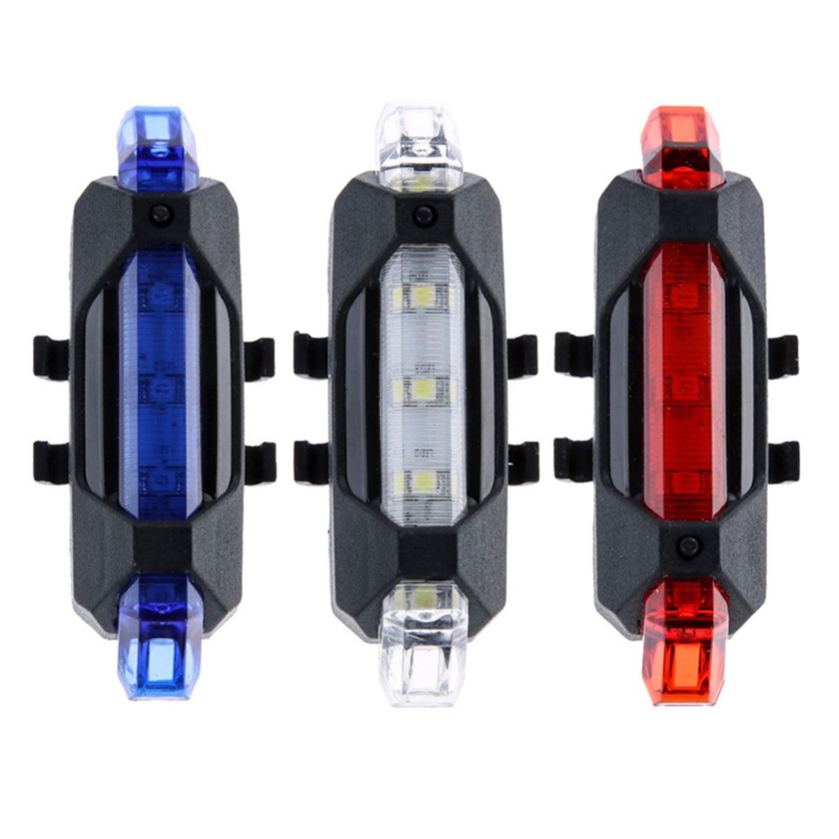 Portable LED USB Rechargeable Mountain Bike Bicycle Waterproof Tail Rear Safety Warning Light Taillight Lamp Super Bright