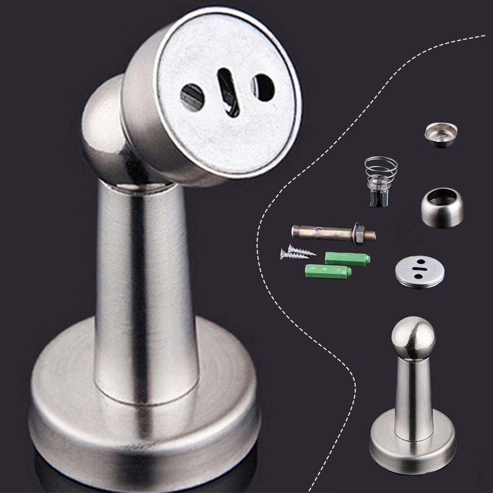 Stainless Steel Magnetic Door Stop Stopper Holder Catch Fitting Floor Door