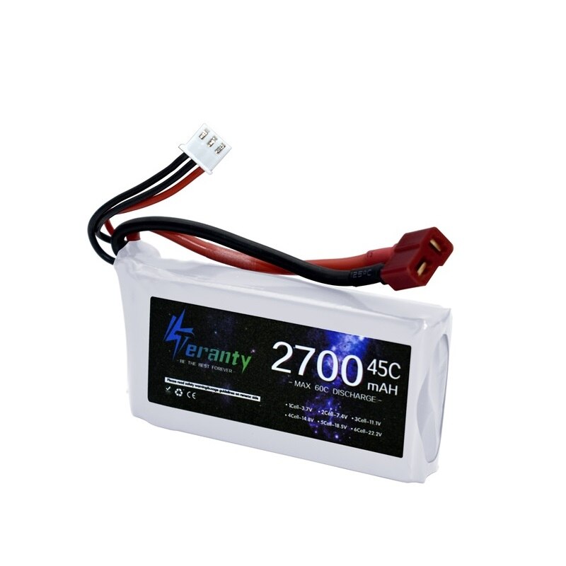Batería Lipo 2s 7,4 V 2700mAh 45C Max 65C para Wltoys 12428 12423 7,4 RC Car feiyue 03 Q39 piezas de mejora de batería de v