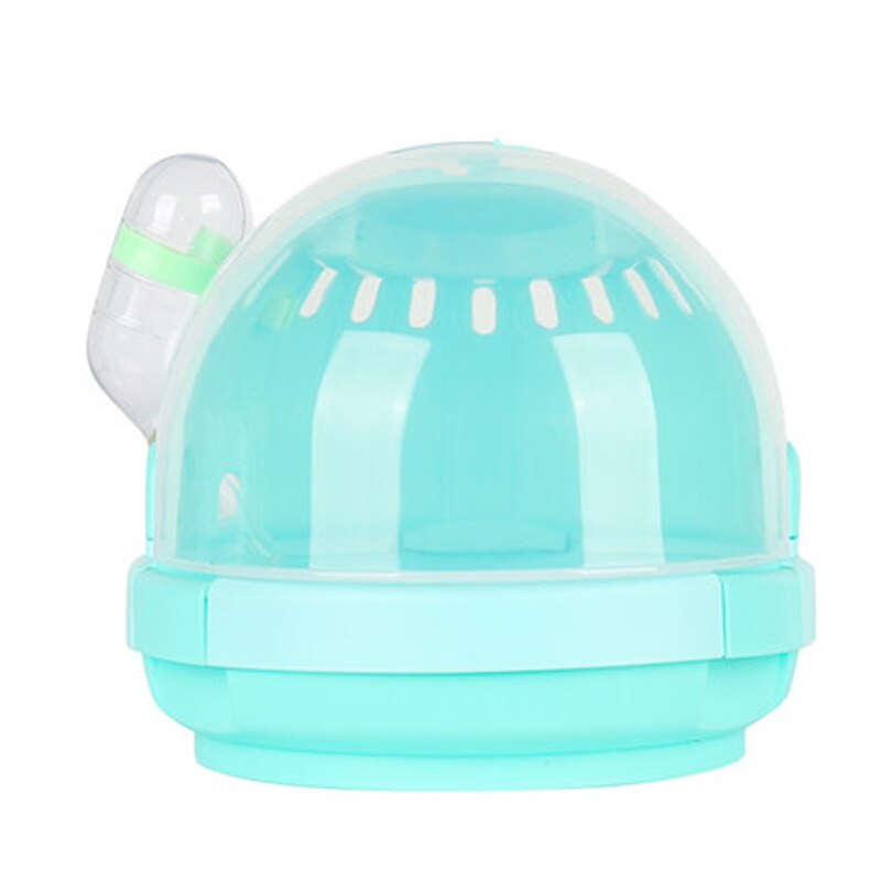 Jaula de plástico transpirable para hámster, jaula transparente con forma de ovni, casa de viaje, portátil, caja de transporte para mascotas pequeñas al aire libre, 1 ud.: green
