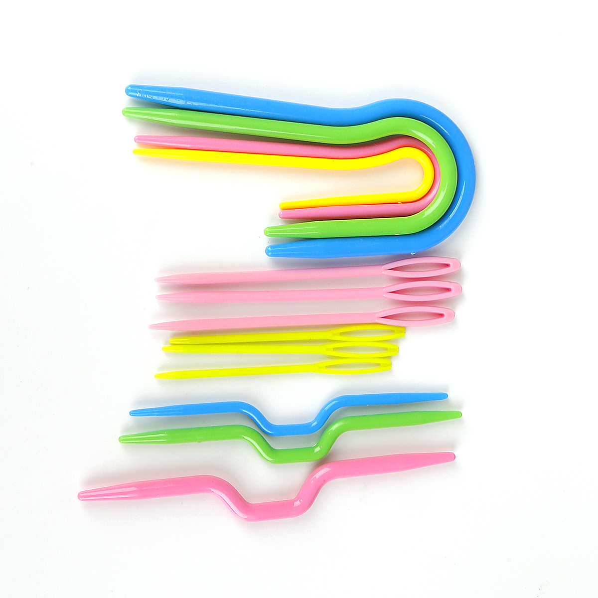 1Set Plastic Stitch Knitting Needles Crochet Hook Twist Needle Marker Buckle Handmade Wool Knitting Tool Set