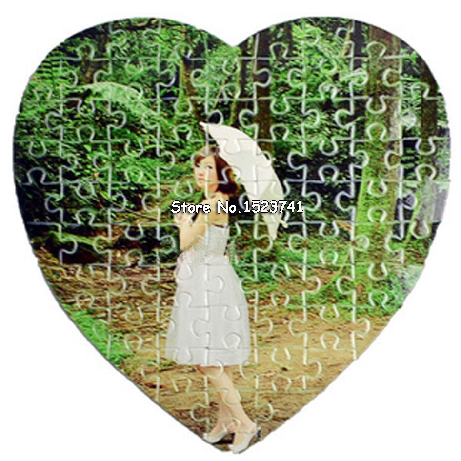 10 Sets Heart Size Hardboard Sublimation Blank Jigsaw Puzzle Love Style