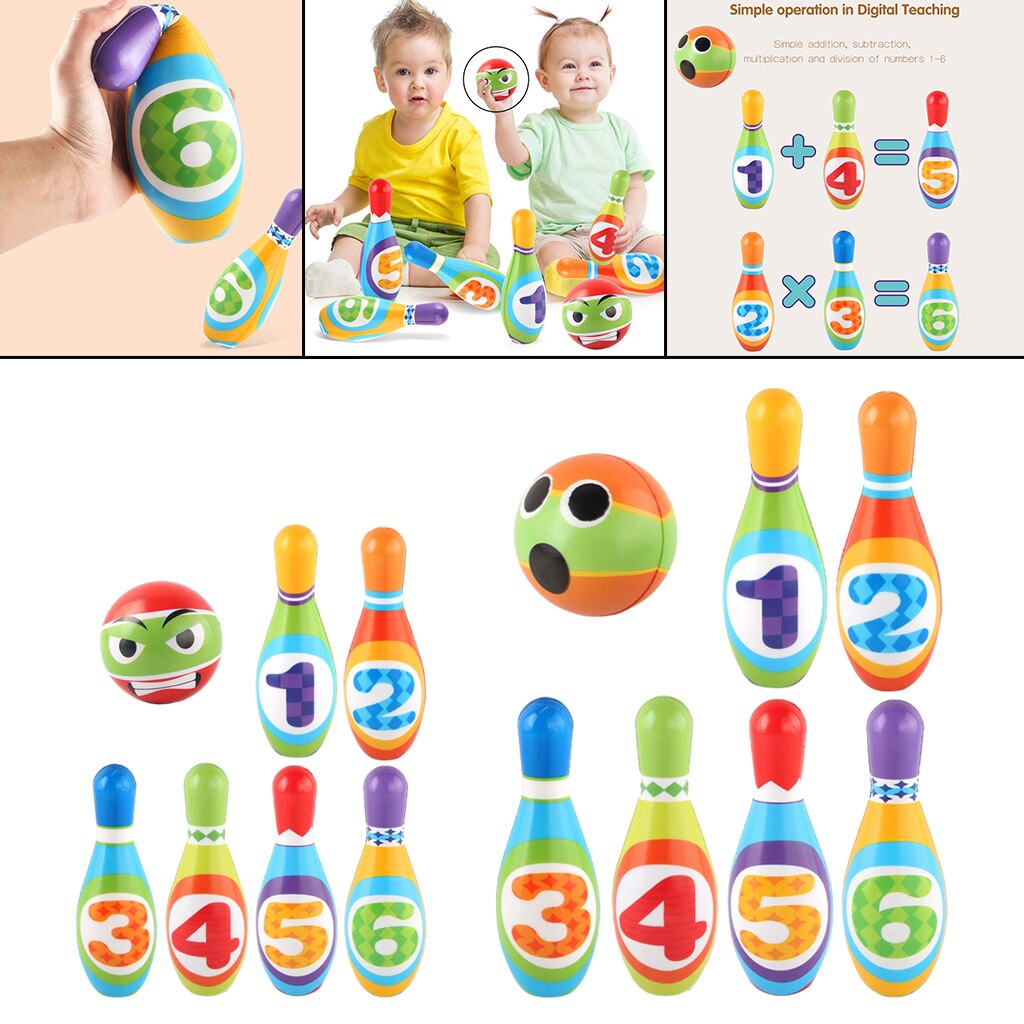 Baumwolle Stifte & Kugeln Bowling einstellen draussen Sport Ausbildung Aktivität Familie Spielzeug