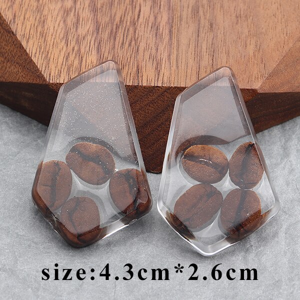 GUFEATHER M677,jewelry accessories,resin,coffee beans,diy pendant,hand made,jewelry findings,jewelry making,diy earring,6pcs/lot: M67706 / one hole