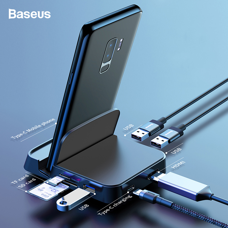 Baseus Usb Type C Hub Docking Station Voor Samsung S10 S9 Dex Pad Station USB-C Naar Hdmi Dock Power Adapter voor Huawei P30 P20 Pro