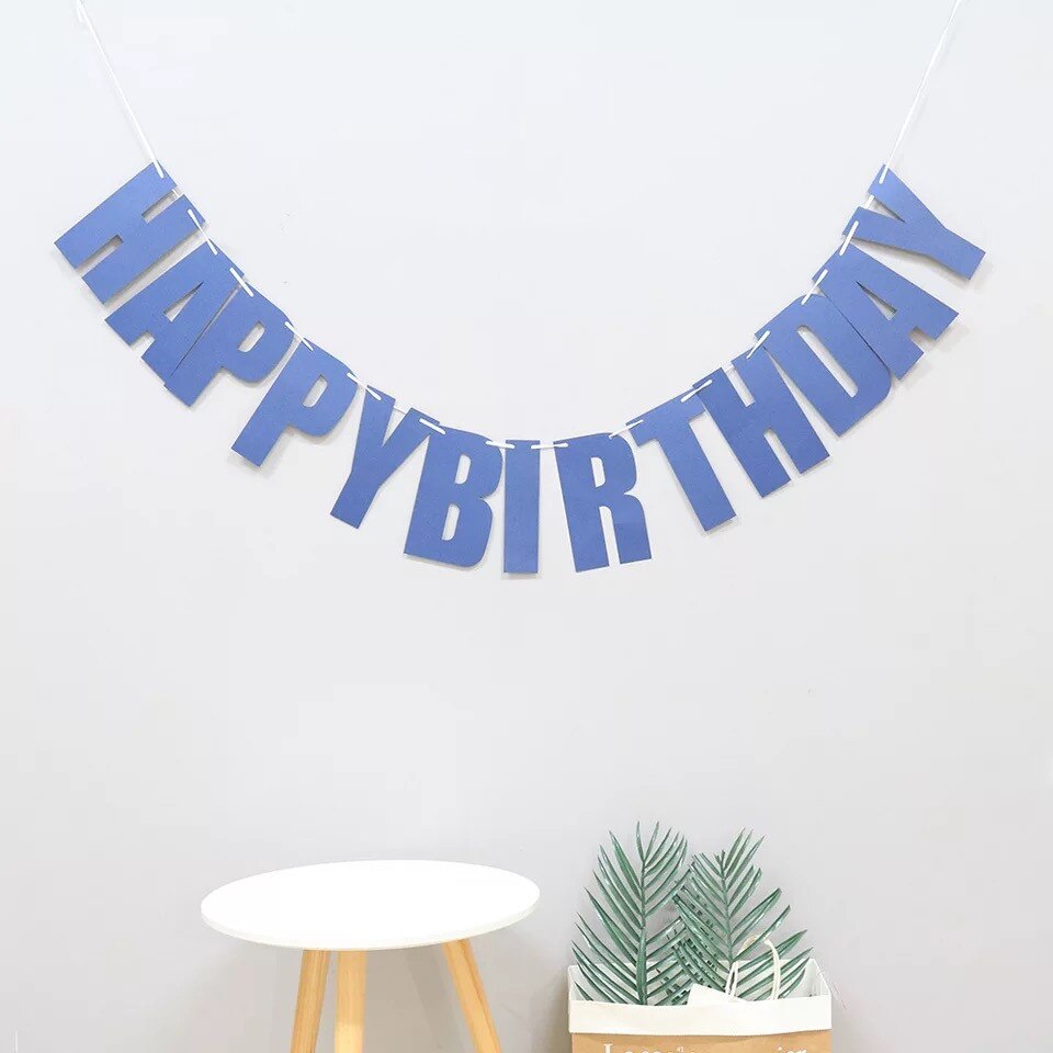 Happy Birthday Banner Bunting paper Birthday Party Hanging Garland Banner Baby Shower Decoration: Olive