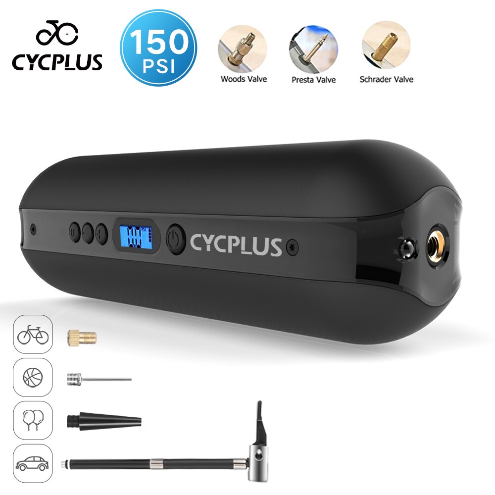CYCPLUS Mini Bike Pump Cycling Bicycle Accessories Portable Smart Air Inflator Digital Electric Tyre Pump for Car Tires Balls